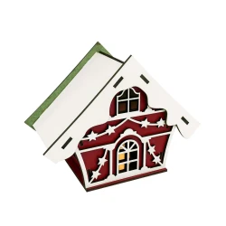 Natal enfeite mdf casa com vela 14,5cm sortidas