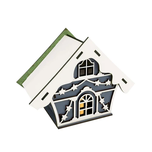 Natal enfeite mdf casa com vela 14,5cm sortidas