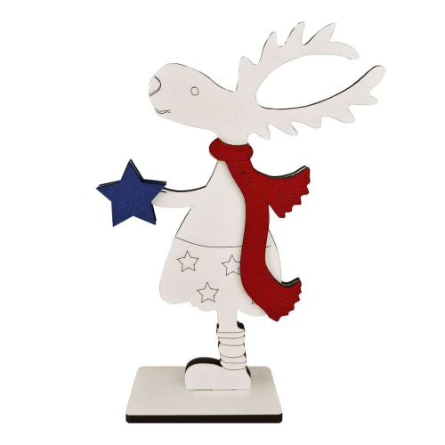 Natal enfeite mdf cervo fêmea 23cm sortidos