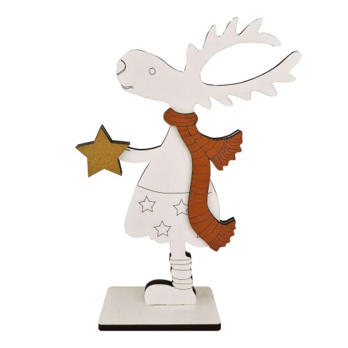 Natal enfeite mdf cervo fêmea 23cm sortidos