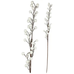 Natal enfeite pick azevinhos branco 70cm Rio Master