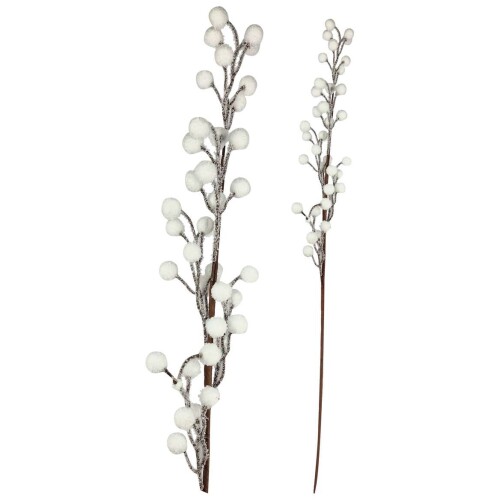 Natal enfeite pick azevinhos branco 70cm Rio Master
