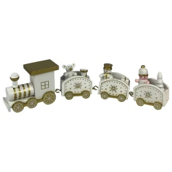 Natal enfeite trenzinho de madeira 22,3x7,2x2,8cm