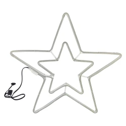 Natal estrela 324 lâmpadas de led branco quente 55cm Newway