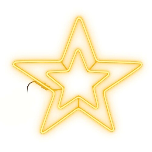 Natal estrela 324 lâmpadas de led branco quente 55cm Newway
