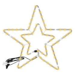 Natal estrela 84 lâmpadas de led branco quente 55cm Newway