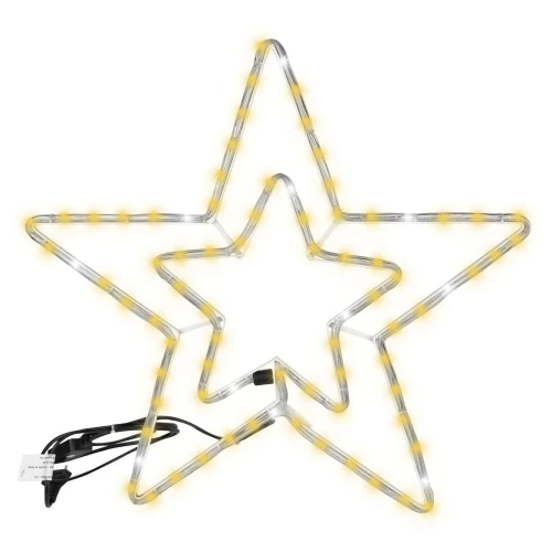 Natal estrela 84 lâmpadas de led branco quente 55cm Newway