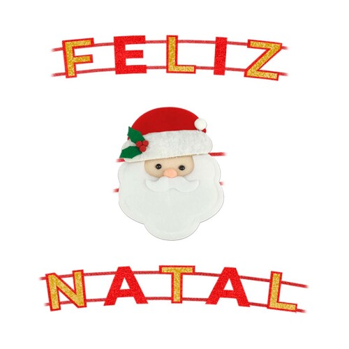 Natal faixa Feliz Natal decorada 02 metros Rio Master