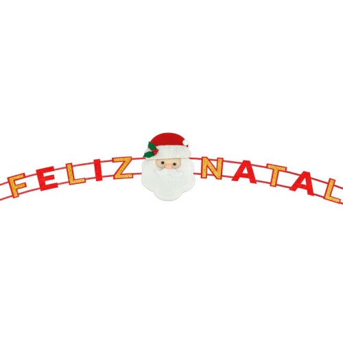 Natal faixa Feliz Natal decorada 02 metros Rio Master