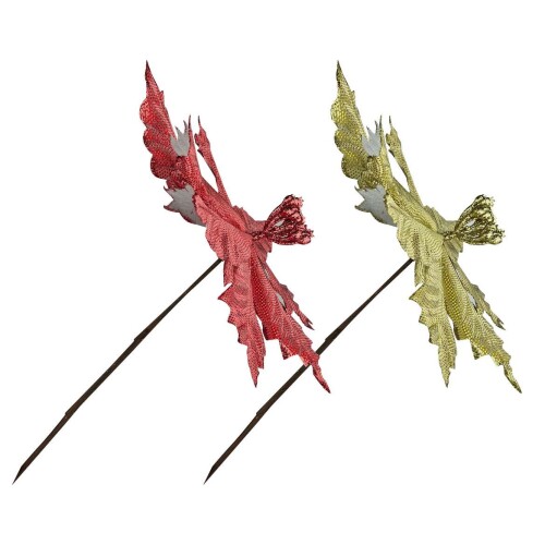 Natal flor Pick gliter 30cm sortido RMI6713 Rio Master