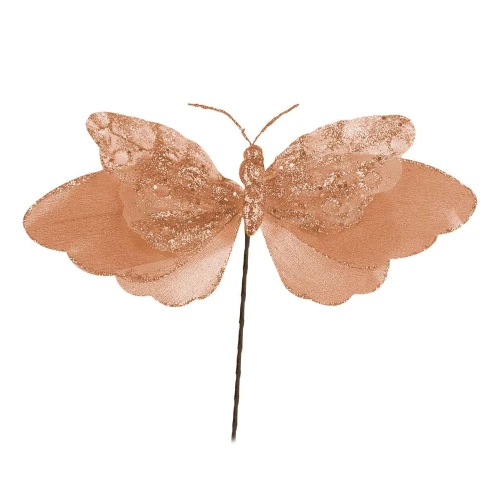 Natal flor pick borboleta glitter 30cm sortidas Natal flor pick borboleta glitter 30cm sortidas