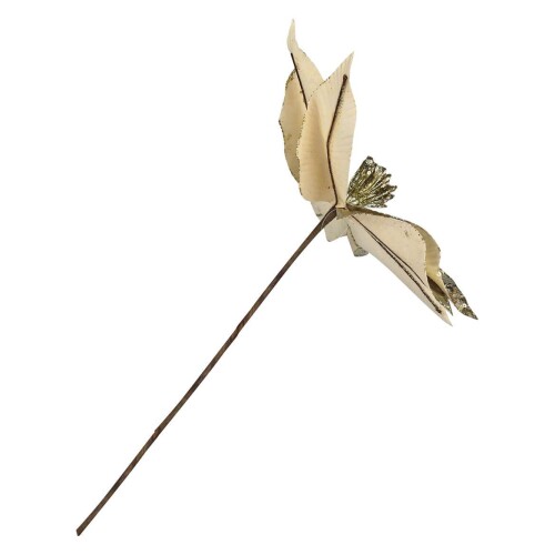 Natal flor pick champagne gliter 31cm Rio Master