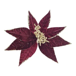 Natal flor pick gliter vermelho 16cm RMT9125 Rio Master