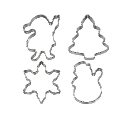 Natal forma molde para biscoito inox 04 unidades 8cm Natal forma molde para biscoito inox 04 unidades 8cm