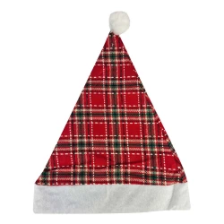 Natal gorro decorado xadrez 28x38cm Multiart