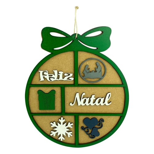 Natal guirlanda mdf decorada 26cm sortidas
