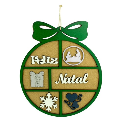 Natal guirlanda mdf decorada 26cm sortidas