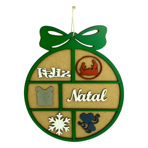 Natal guirlanda mdf decorada 26cm sortidas