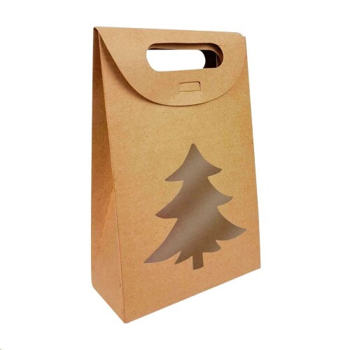 Natal maleta kraft com visor árvore 31x18x8cm CT-Box
