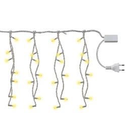 Natal pisca cascata 400 LED branco quente fixo 11 metros