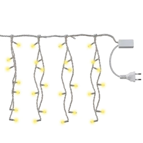 Natal pisca cascata 400 LED branco quente fixo 11 metros