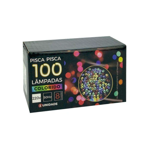 Natal pisca pisca 100 lâmpadas led colorido 09 metros Newway