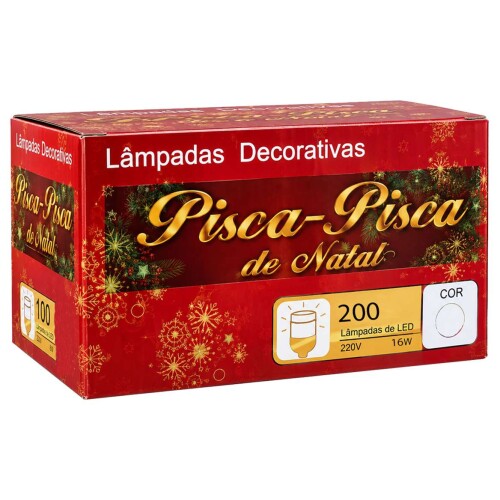 Natal pisca pisca 200 LED branco 16 metros Natal pisca pisca 200 LED branco 16 metros
