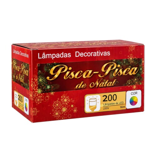 Natal pisca pisca 200 LED colorido 16 metros Natal pisca pisca 200 LED colorido 16 metros