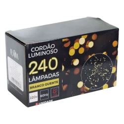 Natal pisca pisca 240 lâmpadas led branco quente 5m Newway