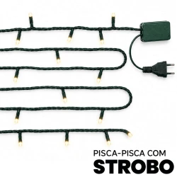 Natal pisca pisca strobo 100 LED branco 9 metros