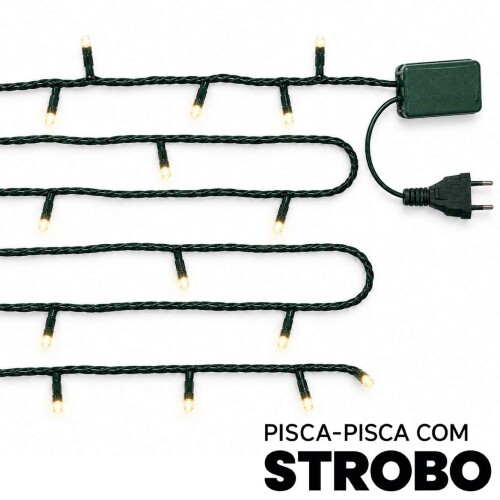 Natal pisca pisca strobo 100 LED branco 9 metros Natal pisca pisca strobo 100 LED branco 9 metros
