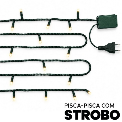 Natal pisca pisca strobo 100 LED branco 9 metros Natal pisca pisca strobo 100 LED branco 9 metros
