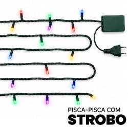 Natal pisca pisca strobo 100 LED colorido 9 metros