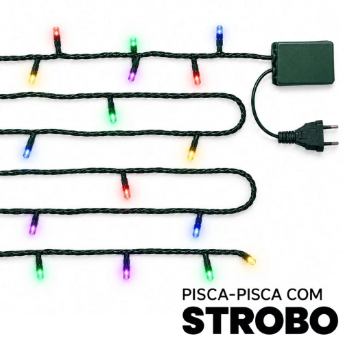 Natal pisca pisca strobo 100 LED colorido 9 metros Natal pisca pisca strobo 100 LED colorido 9 metros