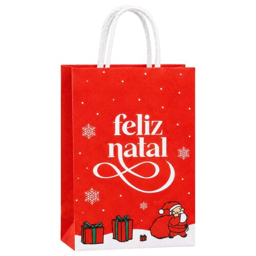 Natal sacola para presente papel 31X26X13cm feliz natal Natal sacola para presente papel 31X26X13cm feliz natal