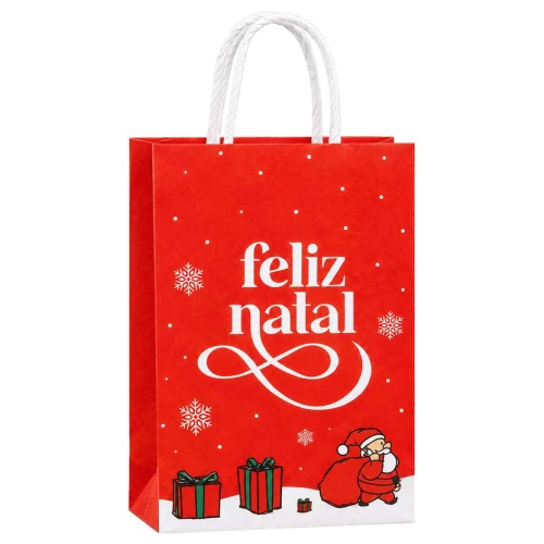Natal sacola para presente papel 31X26X13cm feliz natal Natal sacola para presente papel 31X26X13cm feliz natal
