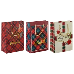 Natal sacola para presente papel 28x37cm