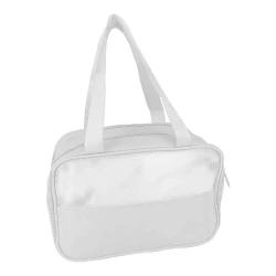 Necessaire lona 30x21cm branca com 02 zíperes Amigold