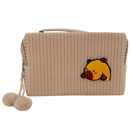 Necesser com 01 zíper 13x21cm decorada capivara Interponte