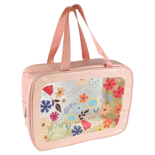 Necesser com 01 ziper feminina 31x22cm flores Necesser com 01 ziper feminina 31x22cm flores