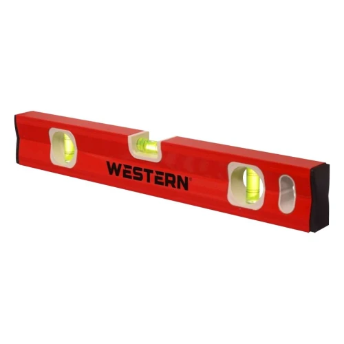 Nível de pedreiro alumínio 03 bolhas 40cm Western