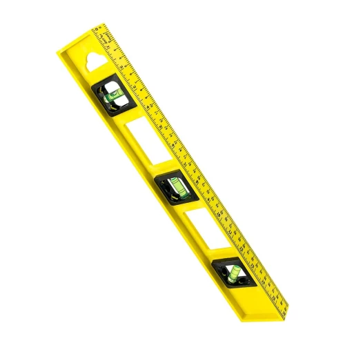 Nível de pedreiro plástico com 03 bolhas 40cm