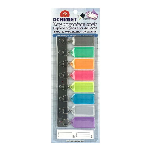 Organizador de chaves com suporte + chaveiro + papel Acrimet