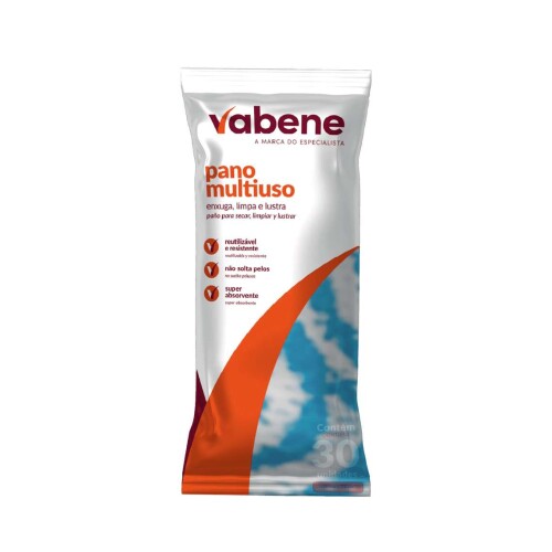 PANO DE LIMPEZA P/ PIA MULTIUSO 21X29CM AZUL RL. C/30UN VABENE(V)