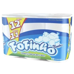 Papel higiênico neutro folha simples pacote com 12 unidades 30 metros Cia Canoinhas