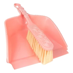 Pá de lixo plástica com escova de limpeza