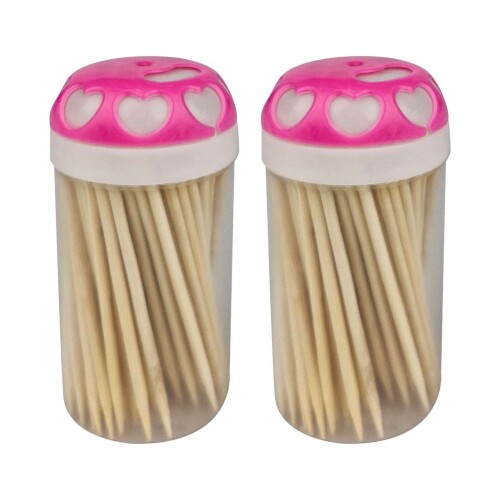 Paliteiro plástico kit 02 peças com palitos