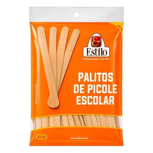 Palito de picolé com 100 unidades ponta redonda