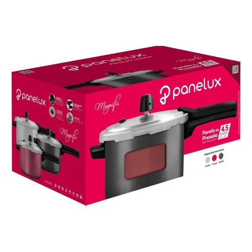 Panela de pressão 4,5 litros magnific Cereja fechamento externo Panelux