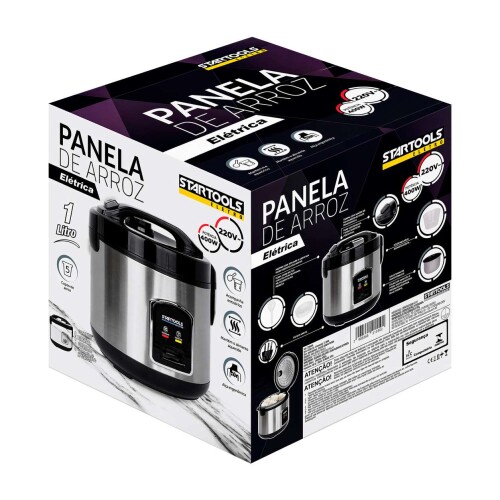 Panela elétrica para arroz 01 litro 220v/400w inox Startools